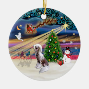Xmas Magic - Chinese Crested Ceramic Tree Decoration