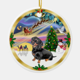Xmas Magic - Dachshund (BT 4) Ceramic Tree Decoration