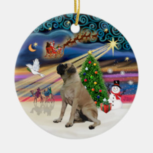 Xmas Magic - English Bull Mastiff Ceramic Tree Decoration