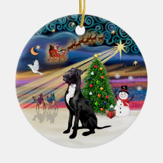 88+ Black Great Dane Christmas Ornament
