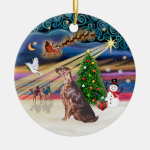 Xmas Magic - Irish Setter Ceramic Tree Decoration