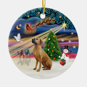 Xmas Magic - Rhodesian Ridgeback Ceramic Tree Decoration