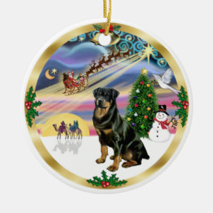Xmas Magic - Rottweiler 3 Ceramic Tree Decoration