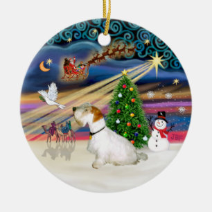 Xmas Magic - Sealyham Terrier (L-sit) Ceramic Tree Decoration