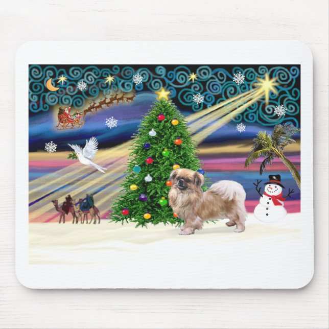 Xmas Magic-Tibetan Spaniel Mouse Mat (Front)