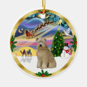Xmas Magic-Wheaten Terrier 8 Ceramic Tree Decoration