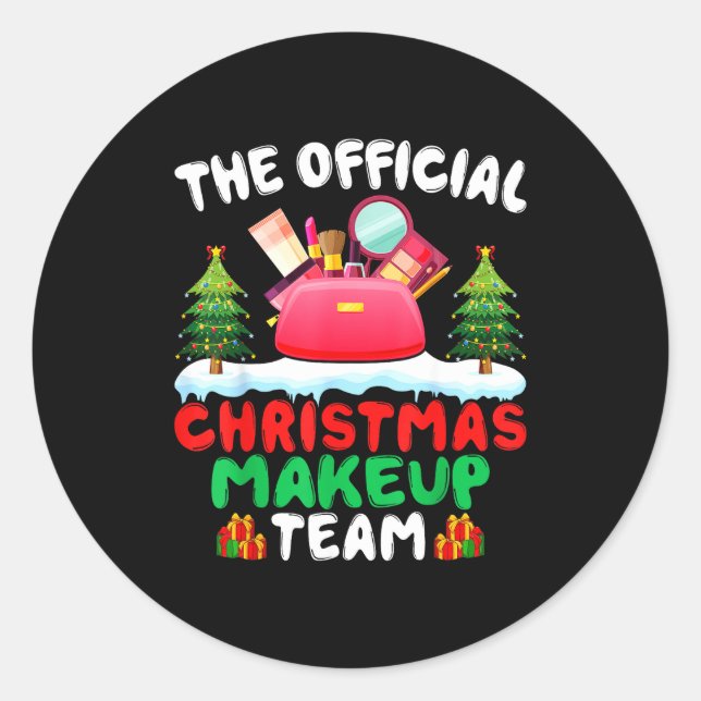 Xmas Makeup Artist Team - Beautician Cosmetologist Classic Round Sticker (Front)