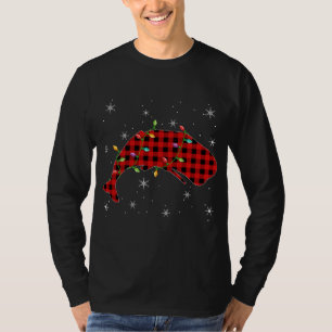 Xmas Matching Buffalo Plaid Sperm Whale Christmas T-Shirt