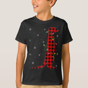Xmas Matching Family Buffalo Plaid Meerkat Christm T-Shirt