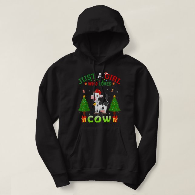 Xmas Matching Outfit Christmas Just A Girl Who Lov Hoodie (Design Front)