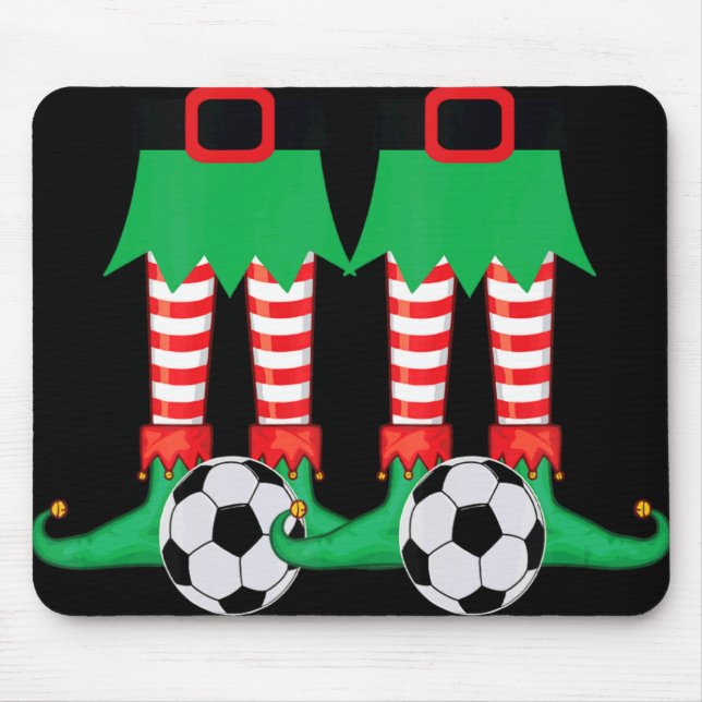 Xmas Matching Soccer Elf Pajama Christmas Team S T Mouse Mat (Front)