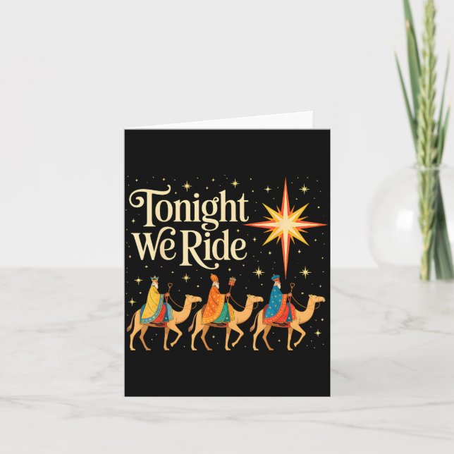 Xmas Men Women Nativity Three Wise Men Tonight We  Card (Front)