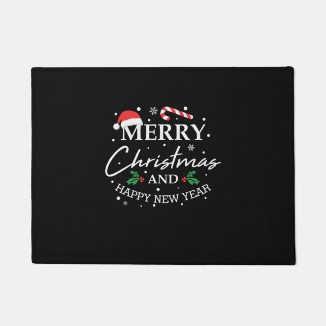 Xmas Merry Christmas And Happy New Year Doormat (Front)