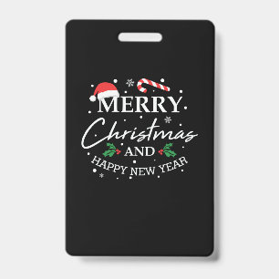 Xmas Merry Christmas And Happy New Year ID Badge