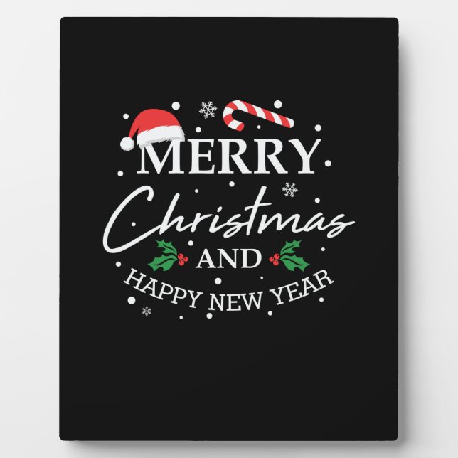 Xmas Merry Christmas And Happy New Year Plaque (Front)
