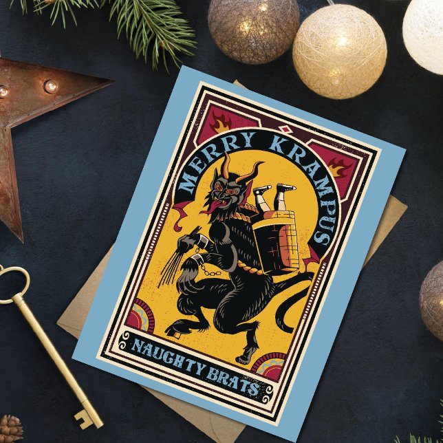 Xmas Merry Krampus Naughty Brats Circus Poster Invitation Postcard (Creator Uploaded)