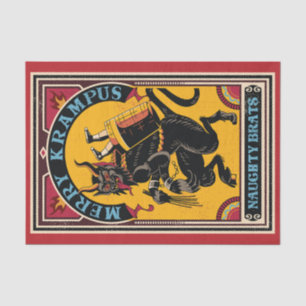 Xmas Merry Krampus Naughty Brats Circus Poster  Tissue Paper
