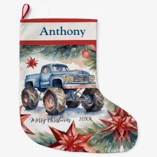 Xmas Monster Truck Boys Large Christmas Stocking