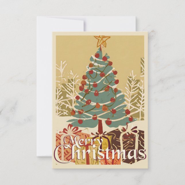 Xmas Motif, with Presents Under the Christmas Tree (Front)