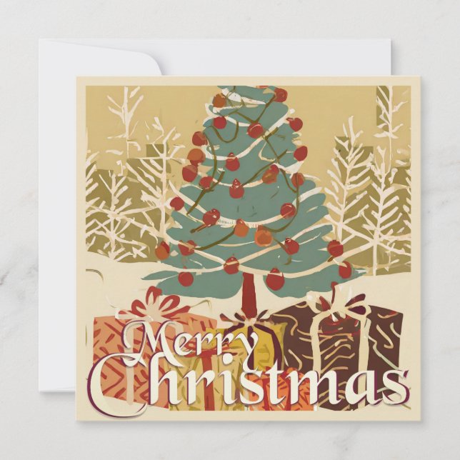 Xmas Motif, with Presents Under the Christmas Tree (Front)