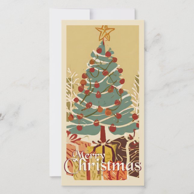 Xmas Motif, with Presents Under the Christmas Tree (Front)