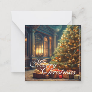 Xmas Motif with Presents Under the Christmas Tree  Card