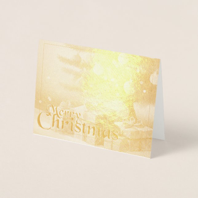 Xmas Motif, with Presents Under the Christmas Tree Foil Card (Front)