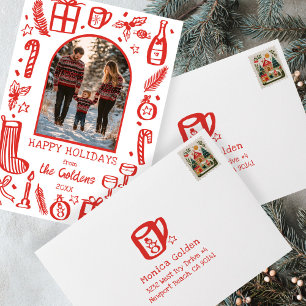 Xmas Mug Doodle CHRISTMAS Holiday Return Address Envelope