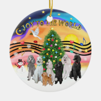 Xmas Music 2 - 7 Poodles Ceramic Tree Decoration