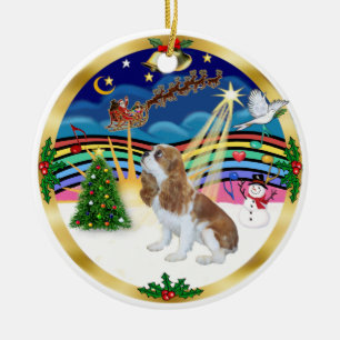 Xmas Music 5 - Blenheim Cavalier King Charles Ceramic Tree Decoration