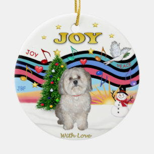 Xmas Music - Havanese (F) Ceramic Tree Decoration