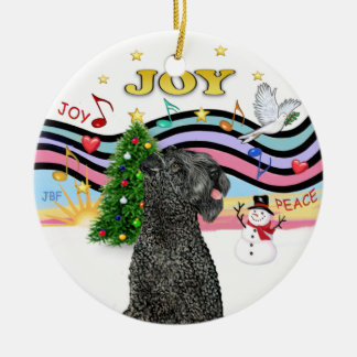 Xmas Music - Kerry Blue Terrier Ceramic Tree Decoration