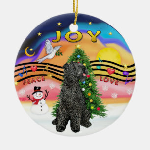 Xmas Music - Kerry Blue Terrier Ceramic Tree Decoration