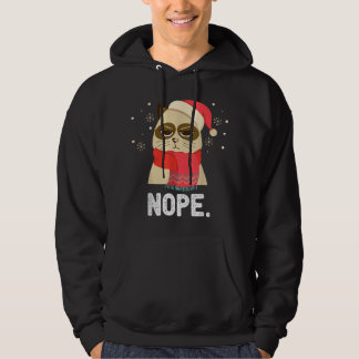 Xmas Nope Not Today Funny Cat Christmas Hoodie