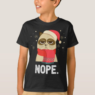 Xmas Nope Not Today Funny Cat Christmas T-Shirt