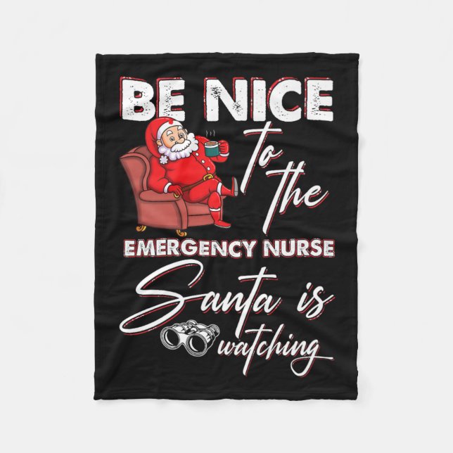 Xmas Nursing Healthcare Worker Emergency Nurse Chr Fleece Blanket (Front)