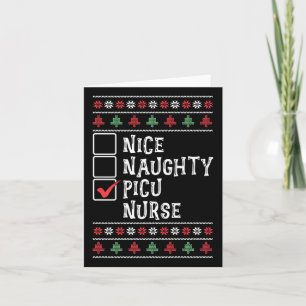 Xmas Nursing Healthcare Worker Picu Nurse Christma Card