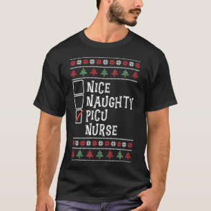 Xmas Nursing Healthcare Worker Picu Nurse Christma T-Shirt