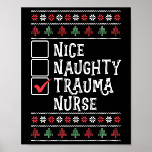 Xmas Nursing Healthcare Worker Trauma Nurse Christ Poster