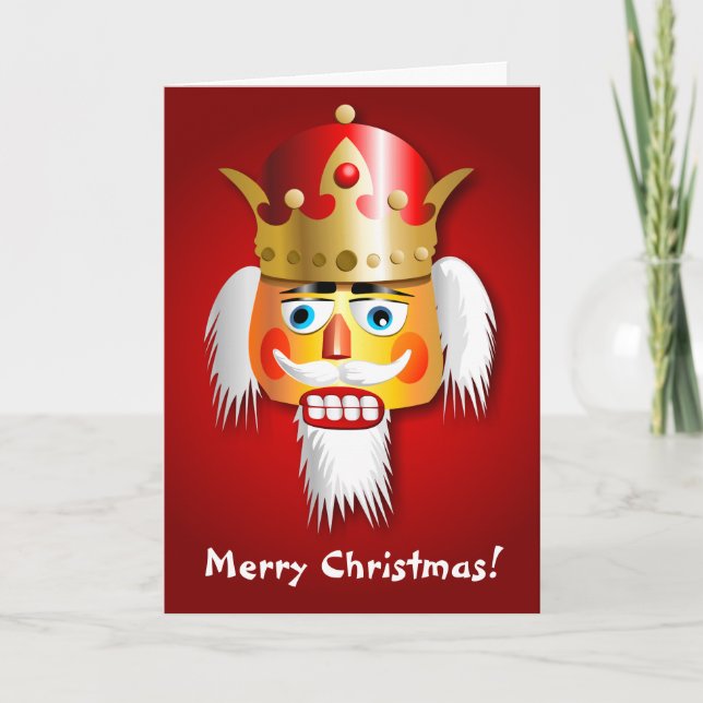 Xmas Nutcracker King Cartoon Holiday Card (Front)