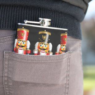 Xmas Nutcracker Toy Soldiers Hip Flask