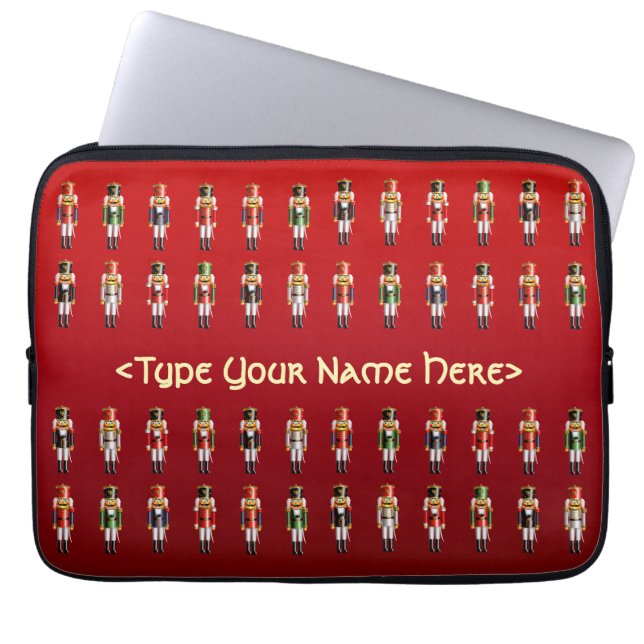 Xmas Nutcrackers Toy Soldiers Cartoon Laptop Sleeve (Front)