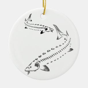 >XMAS ORNAMENT -STURGEON FISH -DOUBLE TRIBAL