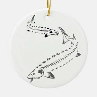 >XMAS ORNAMENT -STURGEON FISH -DOUBLE TRIBAL