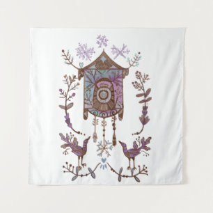 xmas ornamental birds tapestry