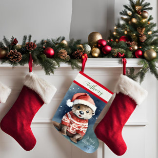 Xmas Otter Large Christmas Stocking