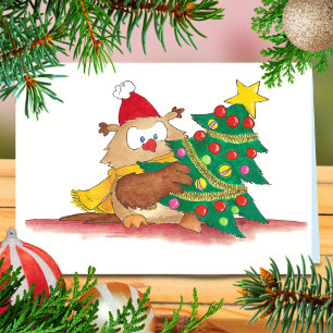 XMAS OWL greeting card by Nicole Janes