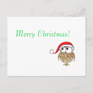 xmas-owl, Merry Christmas post card