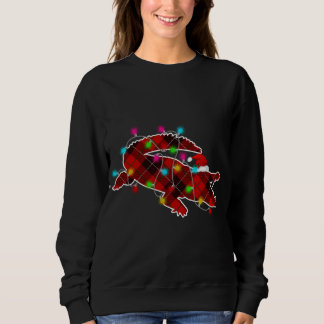 Xmas Pajama Red Plaid Christmas Lights Alligator A Sweatshirt