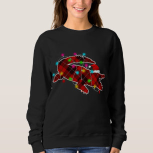 Xmas Pajama Red Plaid Christmas Lights Alligator A Sweatshirt